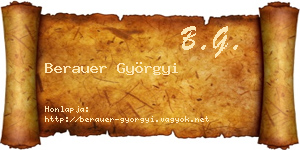 Berauer Györgyi névjegykártya